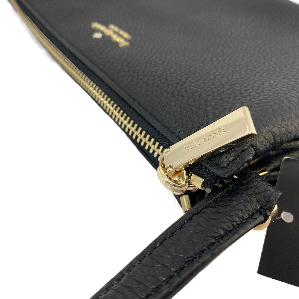 Kate Spade Triple Gusset Crossbody Pebbled Leather Black Latest Fashion - Picture 3 of 8